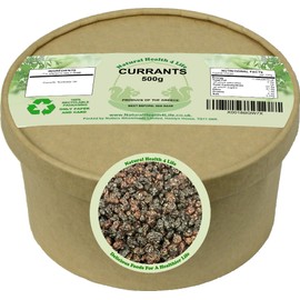 Natural Health 4 Life Dried Currants 500 g in Kraft Paper Tub (1 tub) Produce of Greece