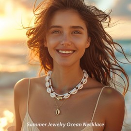 YANCHUN Gold Sea Shell Seestern kette Schicht Charme Halskette Für Frauen Boho Sommer Muschel Strand Seestern Halsketten Choker Kette Damen Strand Urlaub Essentials