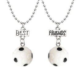 Best Friend Soccer Gifts Necklace Matching Bestie Necklaces for 2 Best Friend Birthday Gifts for Men Women Soccer Player Gifts for Girls Boys Football Lovers Gift Ideas