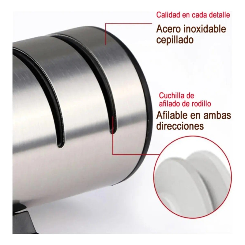 Afilador De Cuchillos De Cocina De Acero Inoxidable De Tres