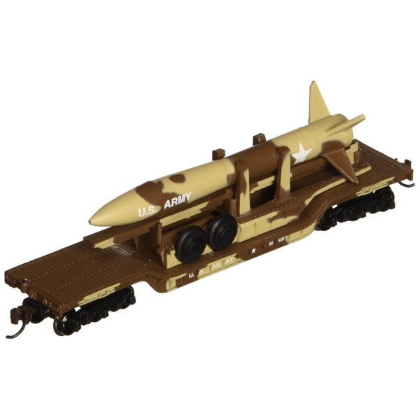 Bachmann Industries Inc. 52' Center-Depressed Flat-Car Desert Military with Missile