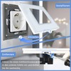 TAWOIA Schuko Socket Flush-Mounted, EU Standard 1-Way Socket Glass, Single