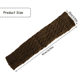 Rumyve 2pcs Leg Warmers,Crocheted Winter Knee Warmers,Winter Knitted Warm Socks Exercise Stretch Knee High Women's Leg Warmers(Brown)