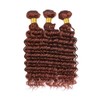 QEUOPE Reddish Brown Deep Curly Wet and Wavy Bundles Color
