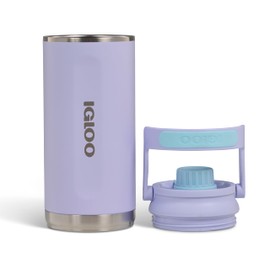 IGLOO Thermoflasche Chug 36 - isolierte Wasserflasche, Trinkflasche, Edelstahl-Flasche, Lila, 1 Liter, hält bis zu 48 Stunden kalt