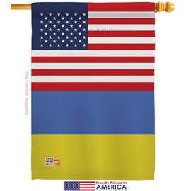 Ukraine US Friendship Garden House Flags Kit Regional USA American Alliance World Country Particular Area Small Decorative Gift Yard Banner Double-Sided Made In 28 X 40