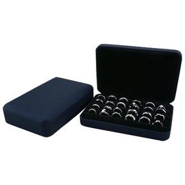 Jewelry Ring organizer Box for Multiple Rings,Portable Small Storage Display Case, Compact and Stylish Travel Jewelry case, Tray Gift for Women, Fits for Travel or Home Organizers (blue)