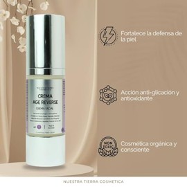 Nuestra Tierra Cosmetica Crema Age Reverse, Crema Facial Anti-arrugas con Bakuchiol, Tensora y Reafirmante, para Todo Tipo de Piel, Uso Da y Noche,...