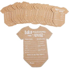 Amazleer 25 Pcs Baby Prediction Cards Set, Vellum Baby Shower Advice Cards, Baby Gender Reveal Gifts Cards for Baby Shower Decorations, Party Favour Supplies (25)