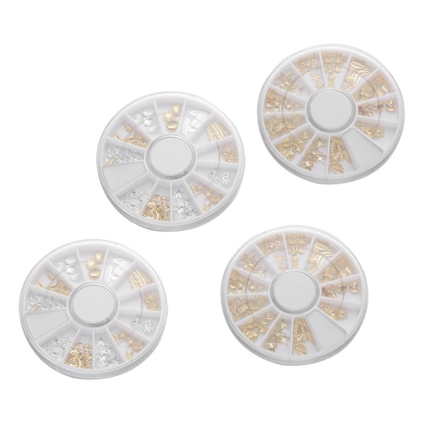 TOVINANNA Alloy Nail Art Stickers 12-Piece Set Round Plates for