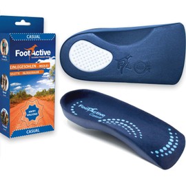 Footlogics Unisex Casual 3/4 Length Orthotic Insoles, Medium