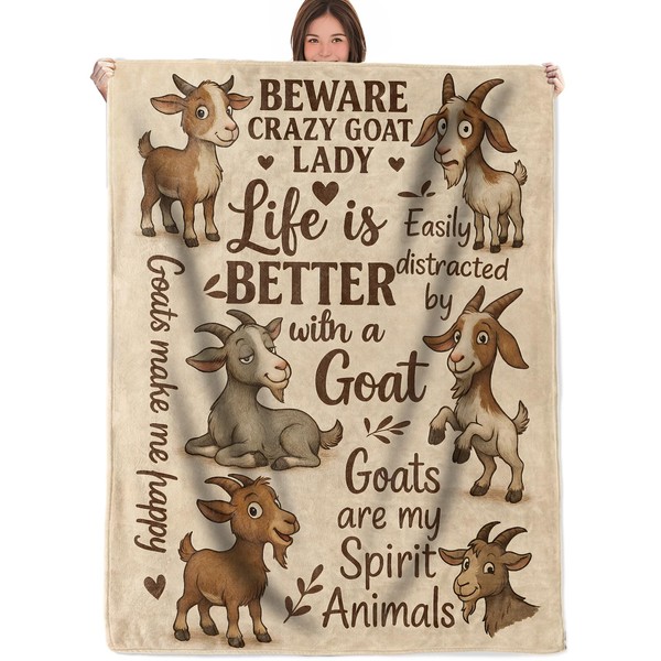 RQTWC Goat Lover Throw Blanket Gifts for Boys Girls Kids