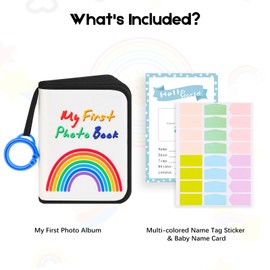 Baby's My First Photo Album for Baby Holds 21 4x6 Photos, Baby Photo Album Soft Cloth Family Book, My First Family Album for 4x6 Baby Shower Kids Toddlers Family Pictures, Toddler Photo Album (Black)