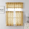 Lecloud Leia Dark Gold Sheer Valance for Windows 14 Inch