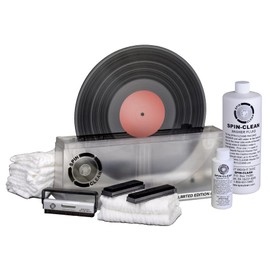 Spin-Clean Limited-Edition "Clear" Vinyl Record Washer Deluxe Kit | Record Cleaning Kit | Vinyl Record Cleaner | Includes Five Extra Drying Cloths, Extra 32oz. Fluid & Extra Brushes | Additional Anti-Static, Carbon Fiber Brush | Perfect for 33, 45 & 78 RPM
