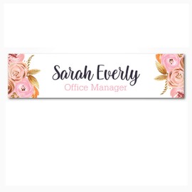 ExcelMark 2” X 8” Floral Designer Name Plate (Style 7)