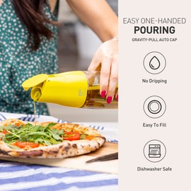 ZUUTII Botella de aceite con tapa de cristal y boquilla sin goteo