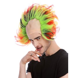 WIG ME UP - 91532 Women's Men's Carnival Bald High Toupeed Hair Wig Red Green Black Yellow Iro Sun Demon