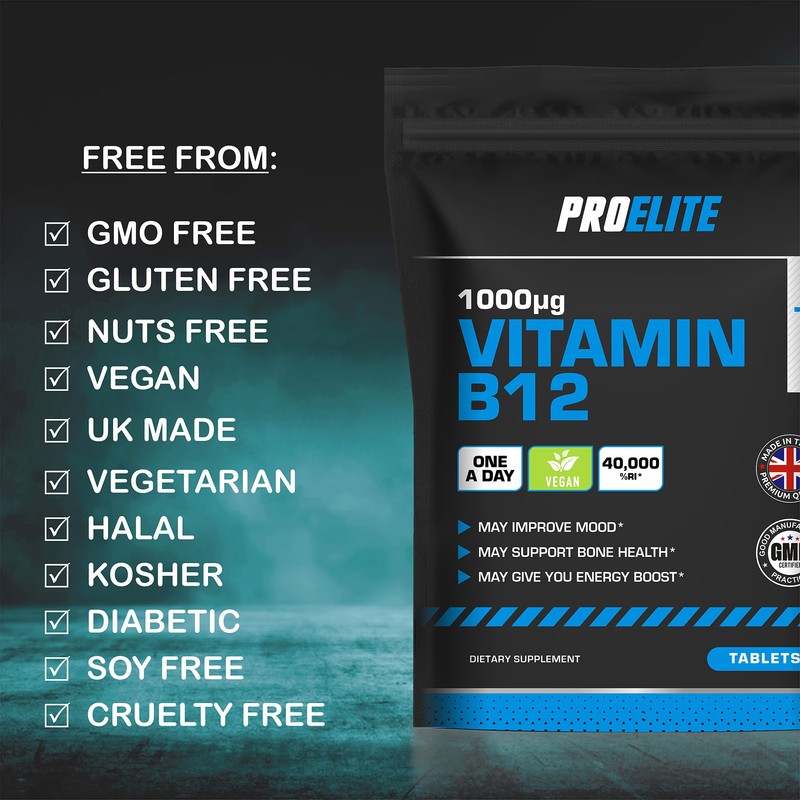 Vitamin B12 Tablets 120 High Strength 1000mcg Vegan B12 Supplement