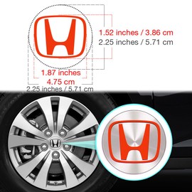 IPG Compatible with Civic Accord CRV VTEC Si Logo Center Cap Overlay Wheel Tire Decals Inner or Outer Stickers (Center Cap:2.25") (4 Units) Personalize Your Vehicle (Inner Logo, Orange)