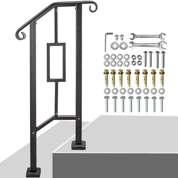 Wrought Mattle Iron Outdoor Handrails - Concave & Convex Texture,