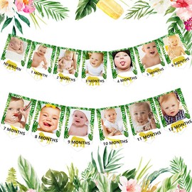 JeVenis Jungle Gold Monthly Photo Banner Wild One Monthly Photo Banner Safari First Birthday Banner Monthly Photo Banner Zoo Jungle Banner