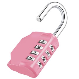 Puroma Combination Lock 4 Digit Waterproof Locker Locks Secure Outdoor Padlock for Gym Lockers, Toolboxes, Gates, Fences, Storage, Sports Locker (Rose Pink)
