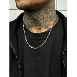 Stainless Steel 3MM Figaro Link Chain Necklace
