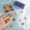 SUNNYCLUE 1 Box 70Pcs 7 Colors Alloy Snowflake Charm Metal