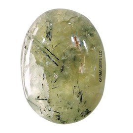 Karma’s Gems Natural Oval Worry Stones, Palm Pocket Energy Stone, Healing Crystal, Worry Thumb Stone, Hand Carved Natural Gem Pocket Palm Healing Crystals Chakra Reiki Healing Balancing (Prehnite)