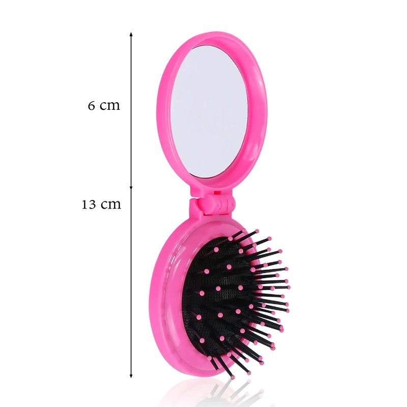 1st Choice Travel Folding Hair Brush Mirror Pocket Purse Car