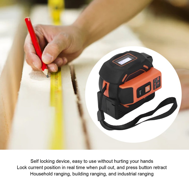 Laser Tape Measure 2 in 1 Digital Measurement Tool Distance