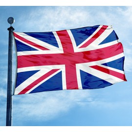Pack of 2 Union Jack Flag 3x5 Ft Large, Screen Printed polyester Fabric Outdoor&Indoor, Double Stitched British United Kingdom UK Flags 90x150cm Decorations House Banner