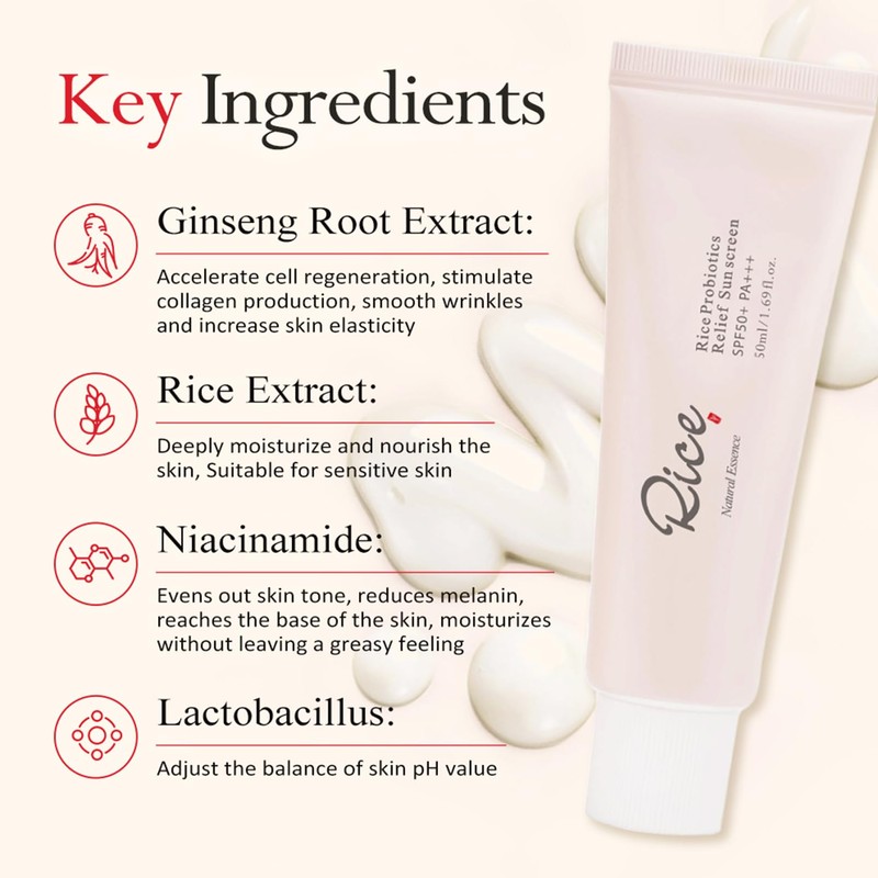 Rice SPF Face Moisturiser - Spf 50 Face Moisturiser -