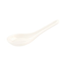 4.75" Voga Melamine Asian Soup Spoon, Small, White - 10ct Box - Restaurantware