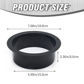 VIKKSAER 6 Inch Duct Connector Flange (2 Pack), 150mm Dryer Vent Hose Connector for Air Heating Cooling Ventilation System, ABS Round Air Conditioner Connector Exhaust Hose Flange