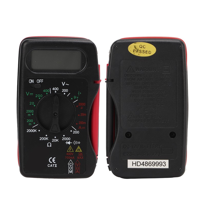 Digital Multimeter Multi Tests Rubber Protective Case Small Portable Auto
