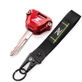 MOWOK For Kawasaki Z650 Z 650 Z650RS 2017-2023 2024 CNC Motorcycle Key Case Cover Key Shell Key Ring Key Chain Key Tag, Red, normal