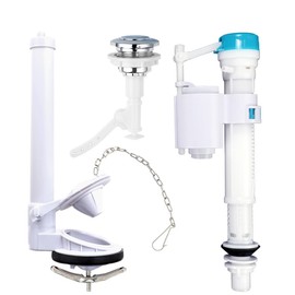 Generic Tool Toilet Fill Valve, ABS Plastic & Brass, Float Valve, Fill Valve, Blue & White, 1.9cm Inlet, 1/2 inch Outlet, Dual Flush Cistern, 195-305mm Height Adjustable, Recommended for 1938754031