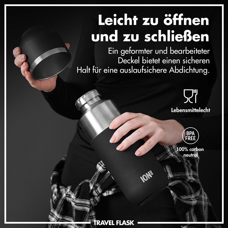 ION8 ThermoShield Vacuum Insulated Bottle for Hot or Cold Drinks,