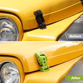 RT-TCZ for Wrangler TJ Hood Latches Catch Kit Compatible with Jeep Wrangler TJ 1997-2006 Green Exterior Accessories 2pcs (3-Holes)