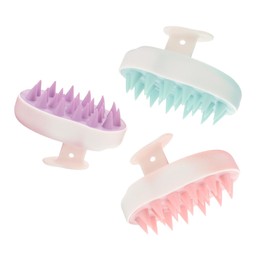 TOVINANNA 3pcs Shower Scalp Massager Hair Exfoliate Scrub for Scalp Portable Shampoo Brush Head Scrubber for Washing Hair Small Hair Scrubber Hair Wash Comb Scalp Scrubber for Dandruff Tpe