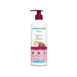 Mamaearth Champú De Cebolla De Mamaearth Para El Crecimiento Del Cabello Y El Control De La Caída | Limpiador Suave E Hidratante Para El Cuero Cabelludo Con Queratina Veg 13,53 Onzas Líquidas (Paque