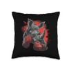 Boxing Rhino Boxing Gloves Kickboxing Funny Boxer Rhinoceros Throw Pillow