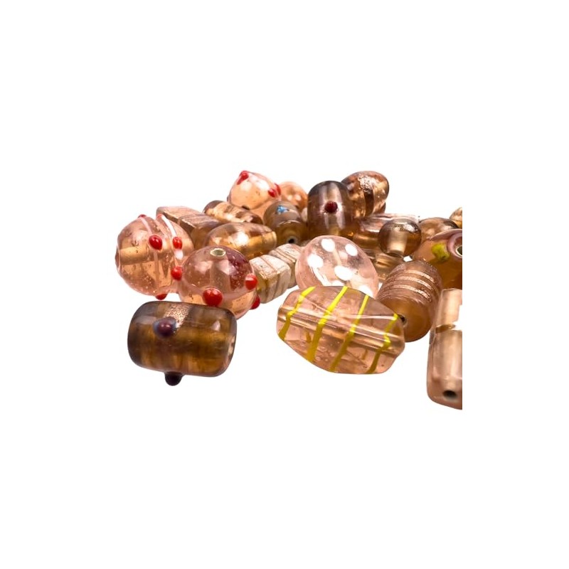 Glass Beads Mix, 60 g, Approx. 20 Beads, Various Shapes