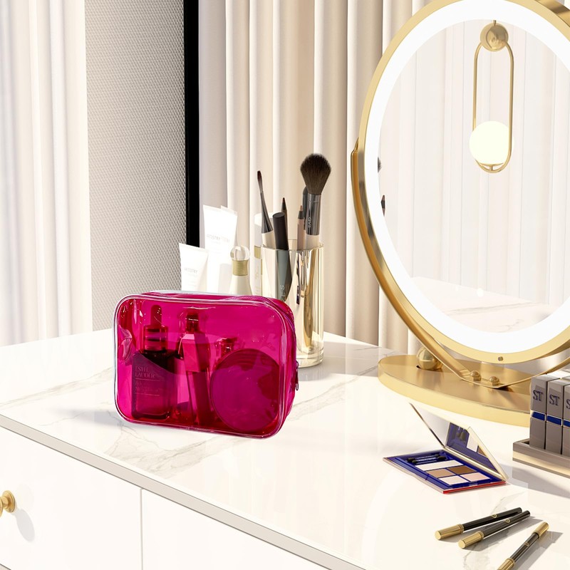 TotePrint Clear PVC Toiletry Bags in 1 Bright Colours Large