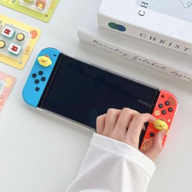 Switch oled lite Analog Stick Cover (4 pieces) Switch Light Compatible with OOel Models, Cute, Fruit, Peach, Strawberry, Anime, Characters, Joystick, Protective Cover, Thumb Grip Cap, Full Protection,