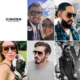 kimorn Sunglasses For Men Retor Goggle Metal Frame Classic Eyewear AE0336 (Gold Frame Gradient Purple Lens, 62)