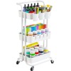 Pipishell 3-Tier Rolling Cart with Wheels - Rolling Storage Cart