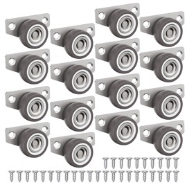 Mixizigoz 1.25 Inch Small Side Mount Casters, Low Profile Caster Wheel for Underbed Drawers, Storage Bin, Sliding Gate, Cabinet Rollers - Quiet TPE Rubber Roller Wheel (1.25 Inch, 16)